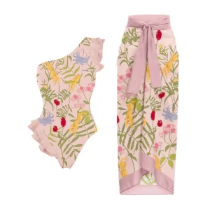 Traje de baño Rosa y Pareo
